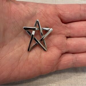 Star Openwork 925 Sterling Silver Pendant Pin